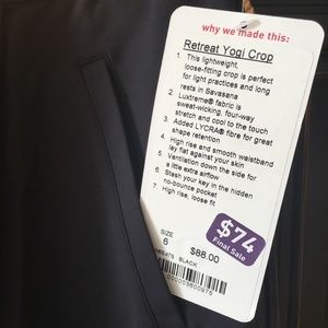 Lululemon retreat Yogi crop